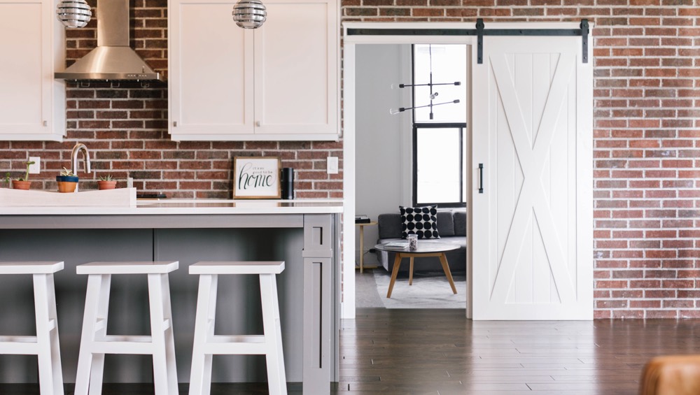 San Diego brick wall barn door